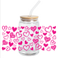 Cup Wrap Uv Dtf Stickers Wraps - Fucsia Love Hearts Wrap