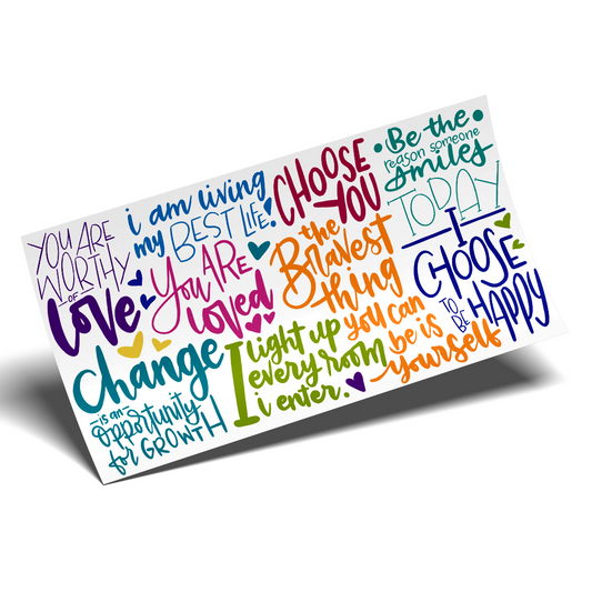 Cup Wrap Sticker  - UV DTF I choose happy phrases motivational
