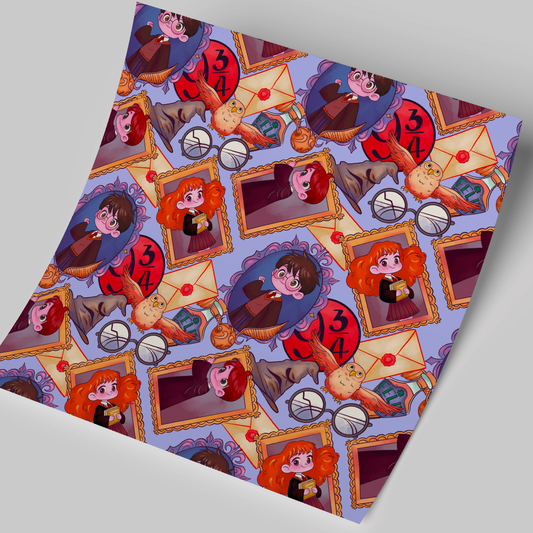 Printed Vinyl -  Harry Potter Vintage Pattern 12x12"