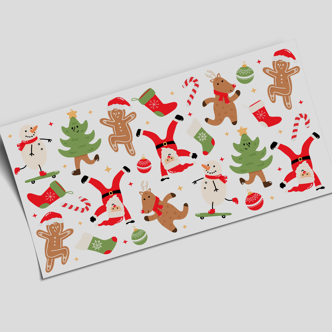 Cup Wrap Sticker  - UV DTF Funny Santa