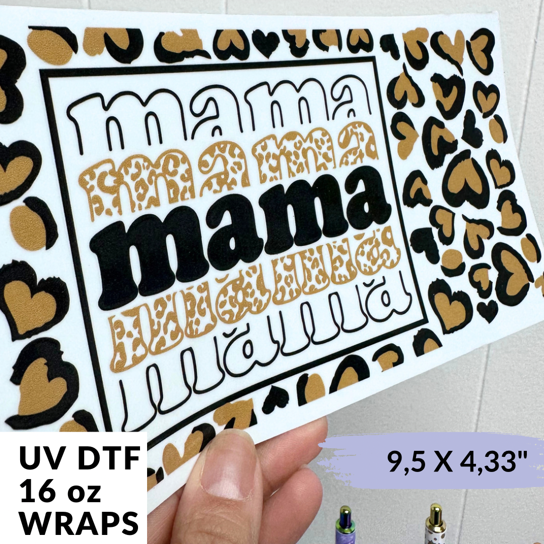 UV DTF - LOVED animal print MAMA Libbey Wrap