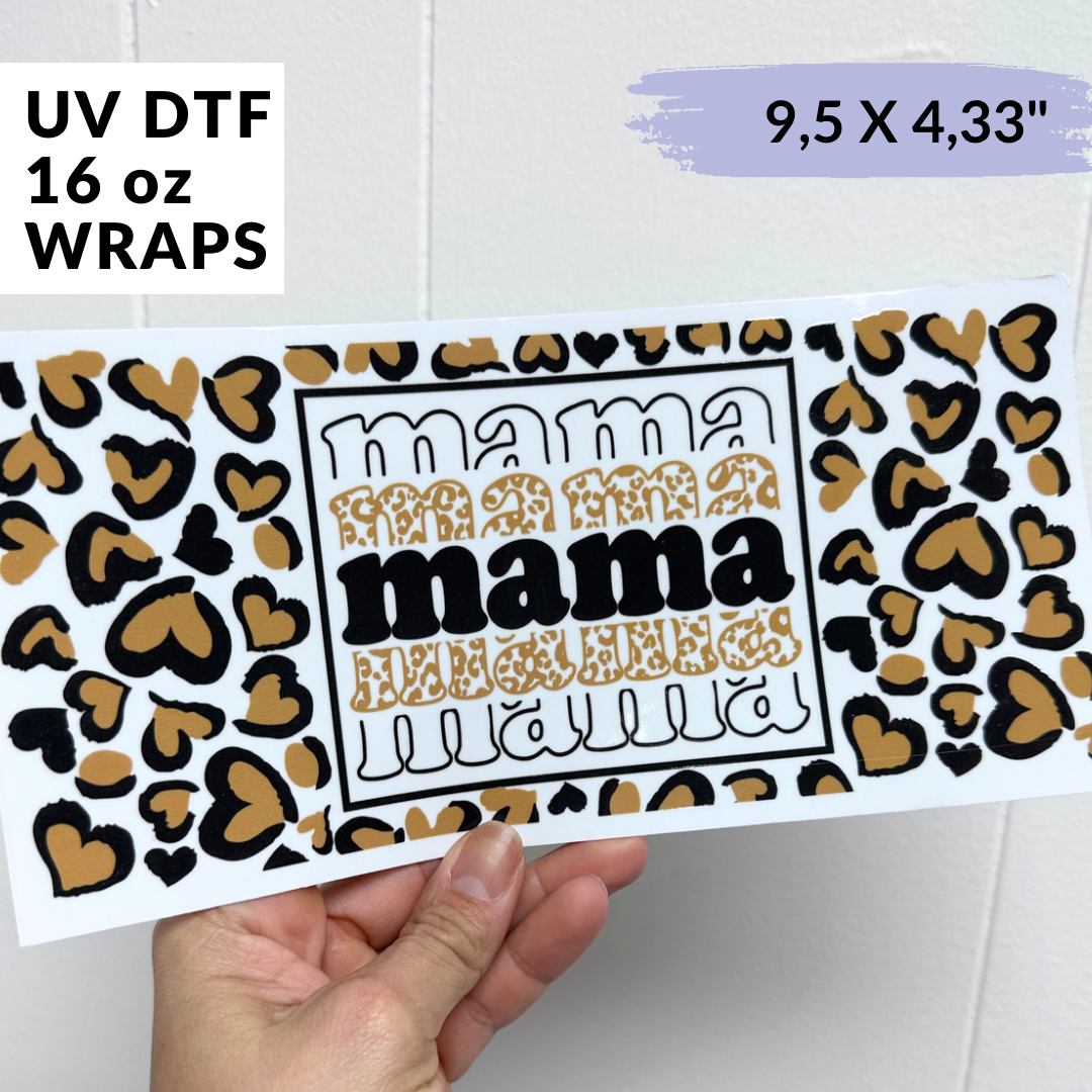 UV DTF - LOVED animal print MAMA Libbey Wrap