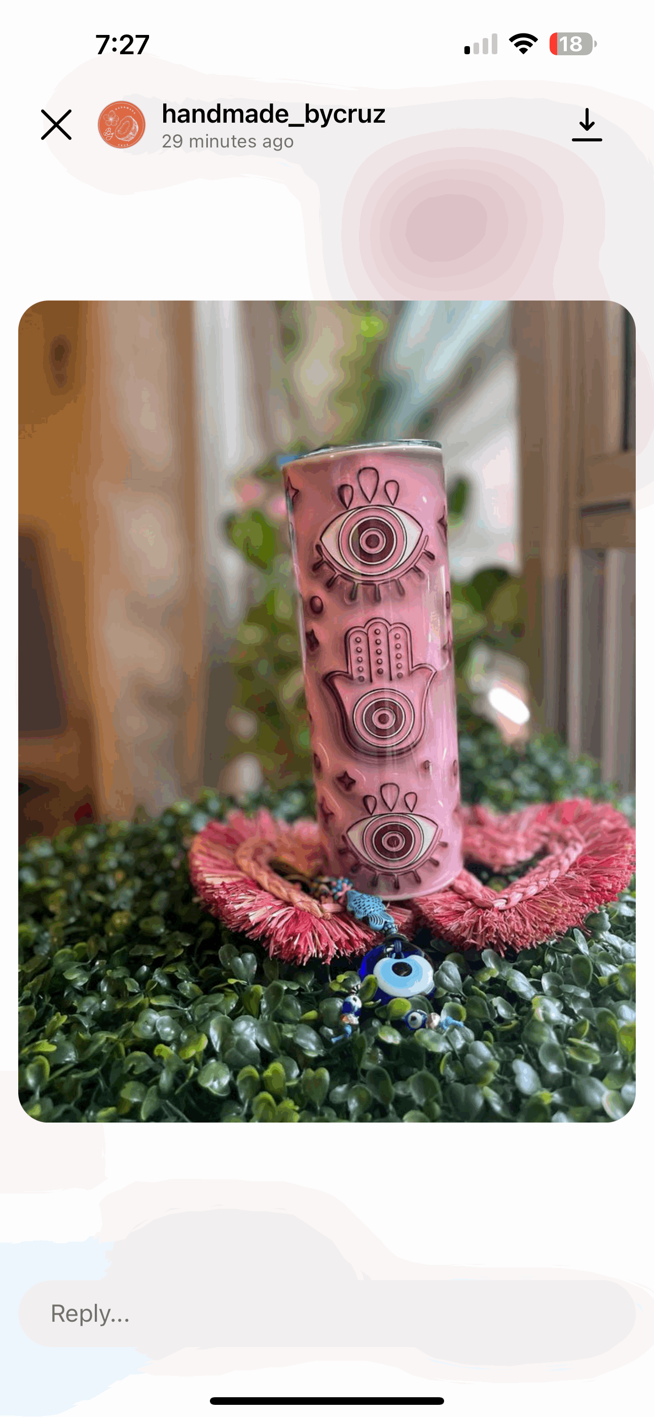 3D Pink Turkish Hamsa and Eyes Straight 20oz Tumbler Wrap Vinyl - Unique Tumbler printed vinyl