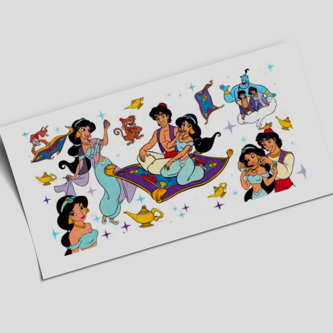 UV DTF Wrap Stickers - Jasmine in a carpet - 16oz libbey