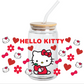 UV DTF Sticker Wraps - HELLO RED CAT LETTER 16 oz wrap
