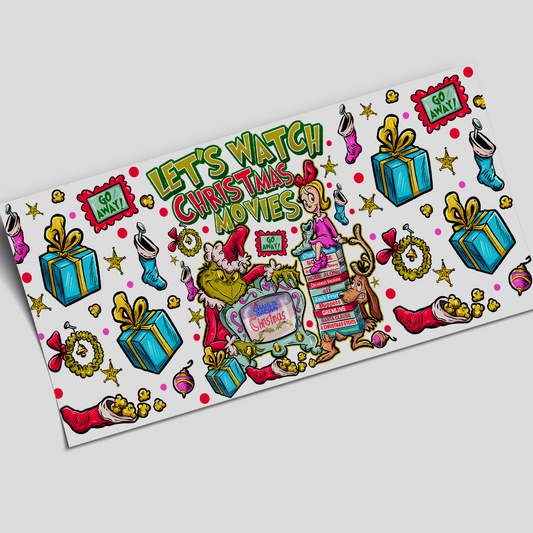 UV DTF - Cup Wrap Grinchy -  16oz Libbey cup Wrap