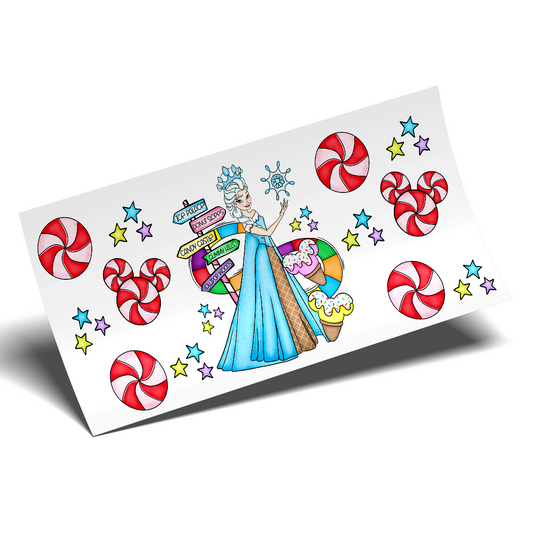 uv dtf Cup Wrap Sticker  - UV DTF CandyLand Frozen