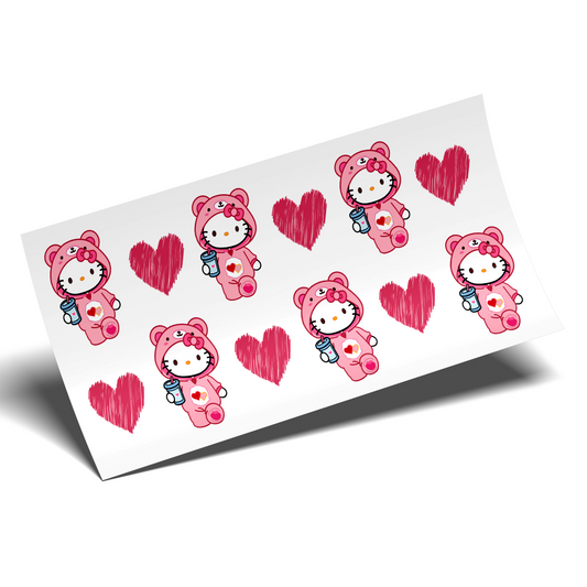 UV DTF Stickers Wraps  - hello kitty bear Libbey  Wrap