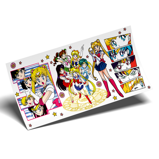 UV DTF Cup Wrap - Sailor Moon and friendscup Wrap