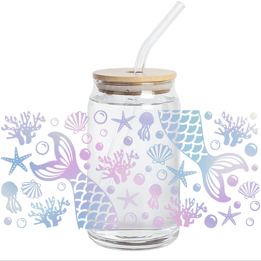UV DTF Sticker Wraps - Mermaid Purple Libbey  Wrap