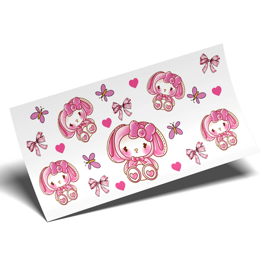 Cup Wrap Sticker UV DTF - Cuchi Kitty bunny