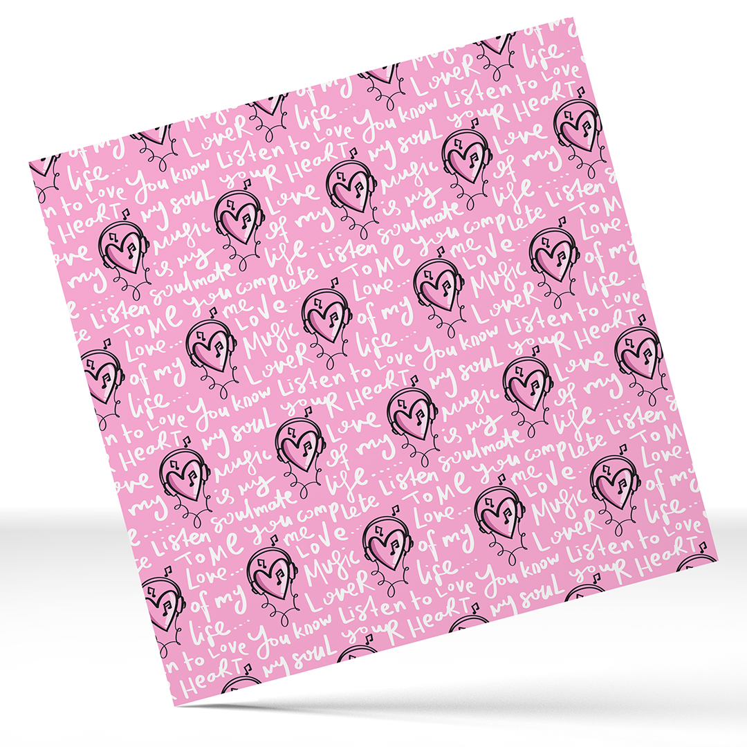 Love Music Your Heart 12x12 " Permanent Printed Vinyl