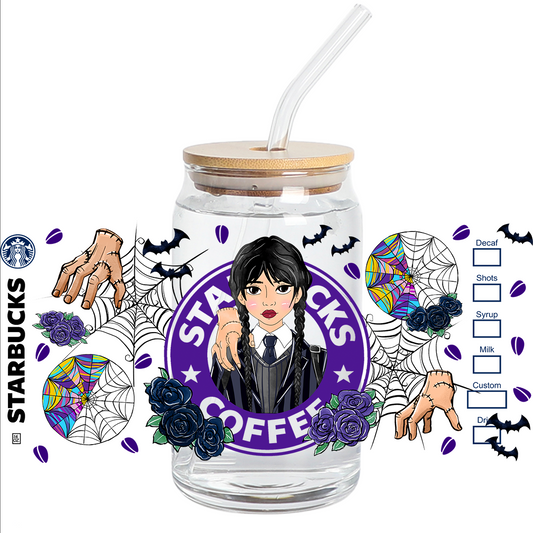 Cup Wrap Uv Dtf Sticker - Wednesday Coffee libbey cup Wrap
