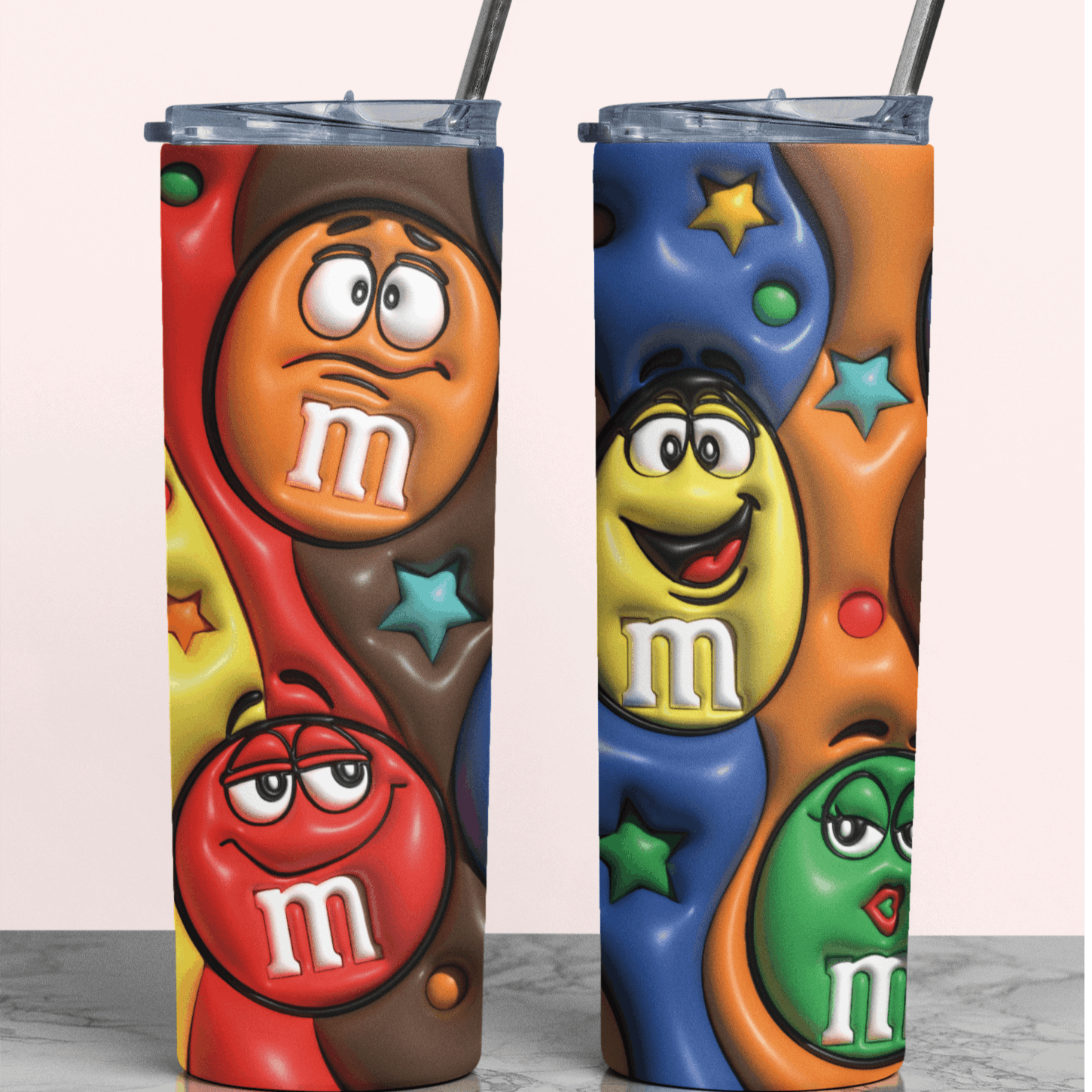 3D - M&M Chocolate Straight 20oz Tumbler wrap Vinyl