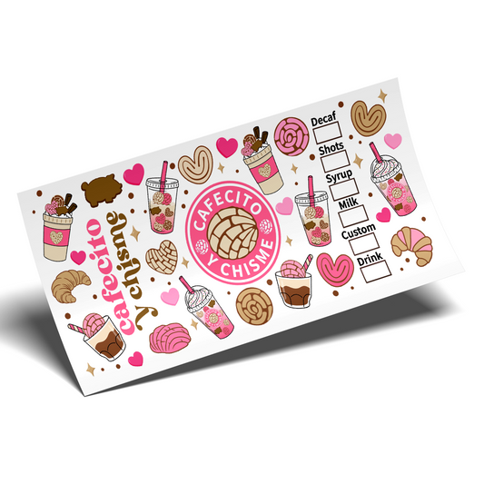 Cup Wrap Sticker  - UV DTF More pink Cafecito y Chisme