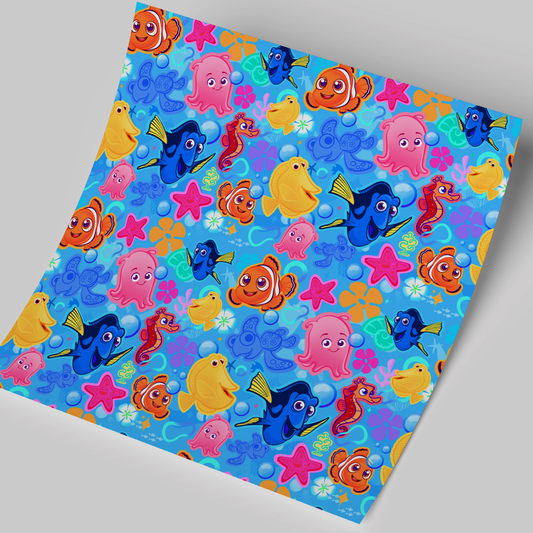 Printed Vinyl -  Nemo Pattern 12x12"