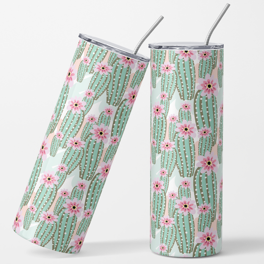 Printed Vinyl Sheet Pink Flowers and Cactus  12x12 " Permanent Vinyl