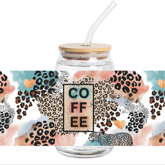 UV DTF - Coffee Animal Print libbey cup Wrap