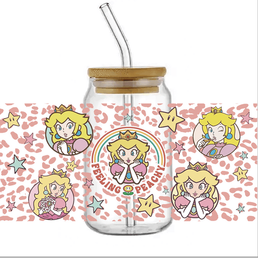 UV DTF - Feeling Peach Glass Can Wrap 12 oz