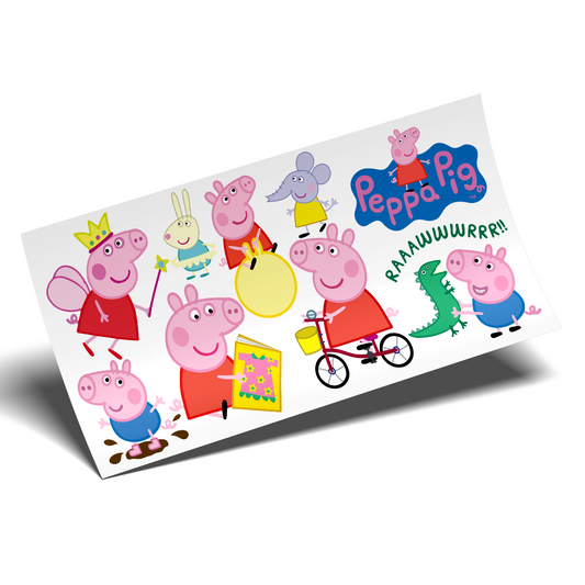 Cup Wrap Sticker UV DTF -  Peppa Pig