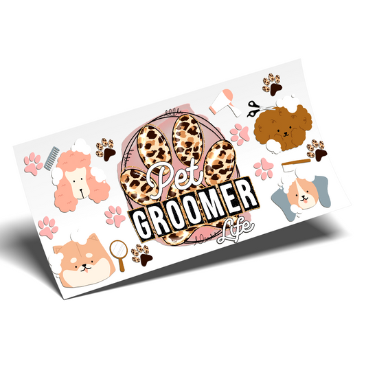 Cup Wrap Stickers UV DTF - Pet Groomer cup Wrap