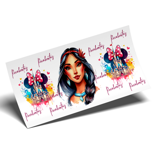 Cup Wrap Sticker  - UV DTF Pocahontas