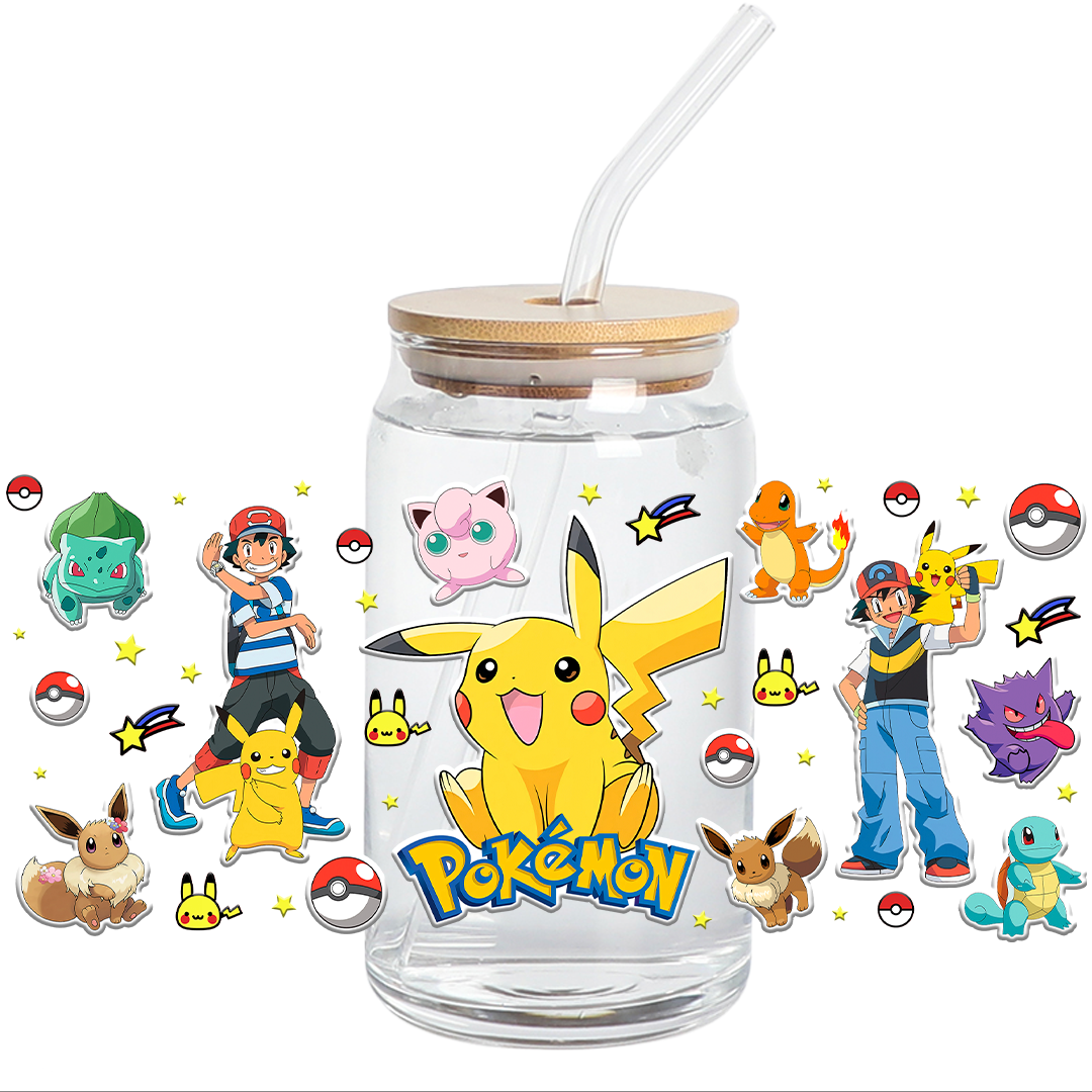 Cup Wrap UV DTF Wrap  - Pokemon and boys libbey cup Wrap