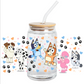 Cup Wrap UV DTF Stickers Wraps - Bluey Libbey cup Wrap