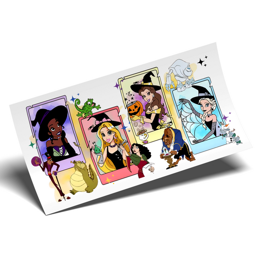 UV DTF  WRAP - 4 princess and characteres