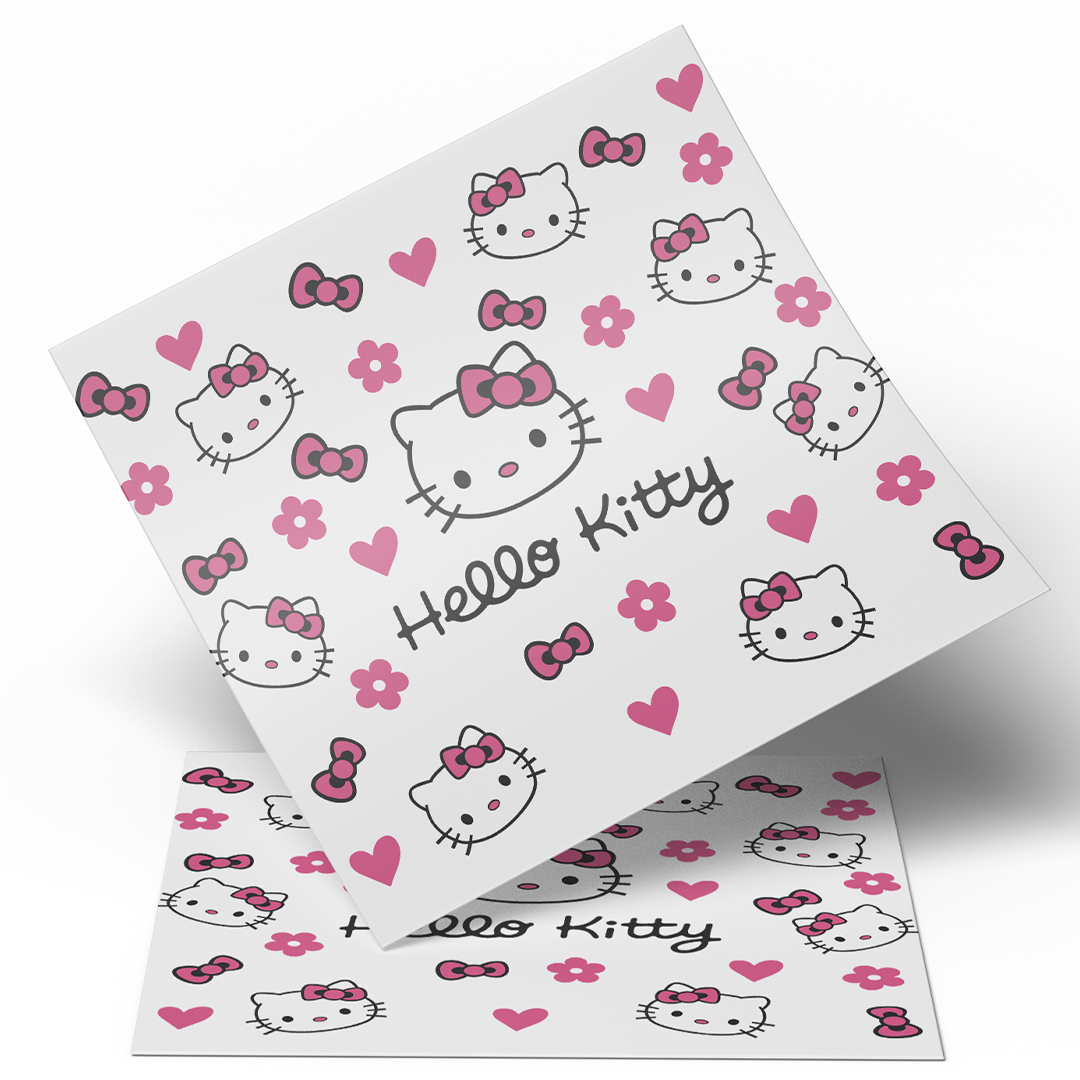 UV DTF  WRAP -  Fucsia Bow Hello Kitty 9.5x10 inches - stickers