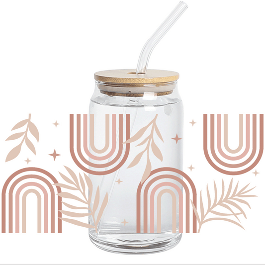 UV DTF - Delicate Nude Rainbow Libbey cup Wrap