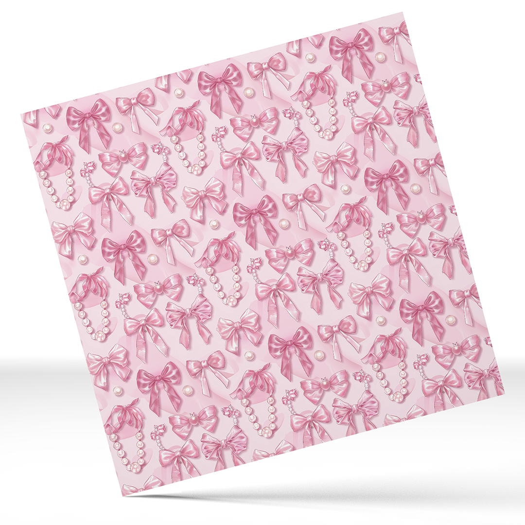 12x12 inches Permanent Patterned Vinyl - Pink Queen Coquette