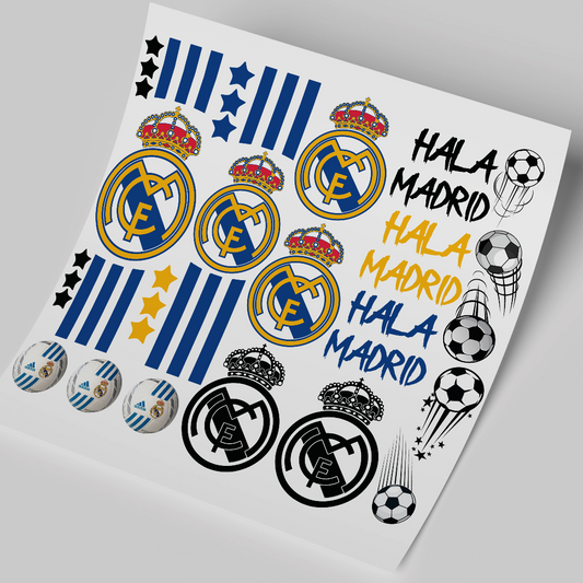 UV DTF  WRAP -  Hala Madrid Real Madrid 10x10 inches