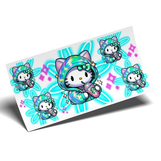 Cup Wrap Sticker UV DTF - Holo Hello kitty Wrap