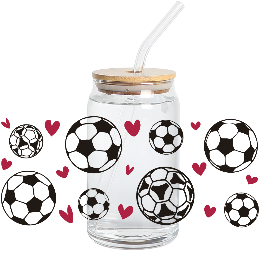 Cup Wrap UV DTF Stickers wrap - Soccer 16oz Libbey cup Wrap - stickers