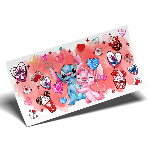 Cup Wrap Sticker  - UV DTF Stitch hug me babys