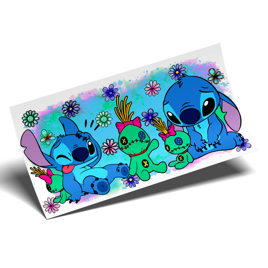 Cup Wrap Stickers UV DTF Wrap -   Stitch and friend