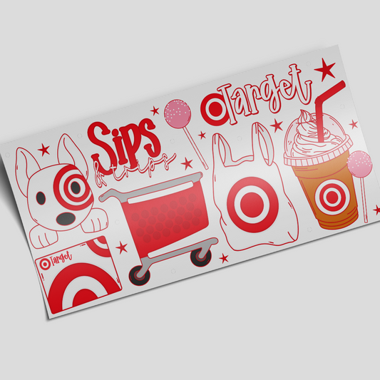 UV DTF Cup Wrap -  Sips and Trips