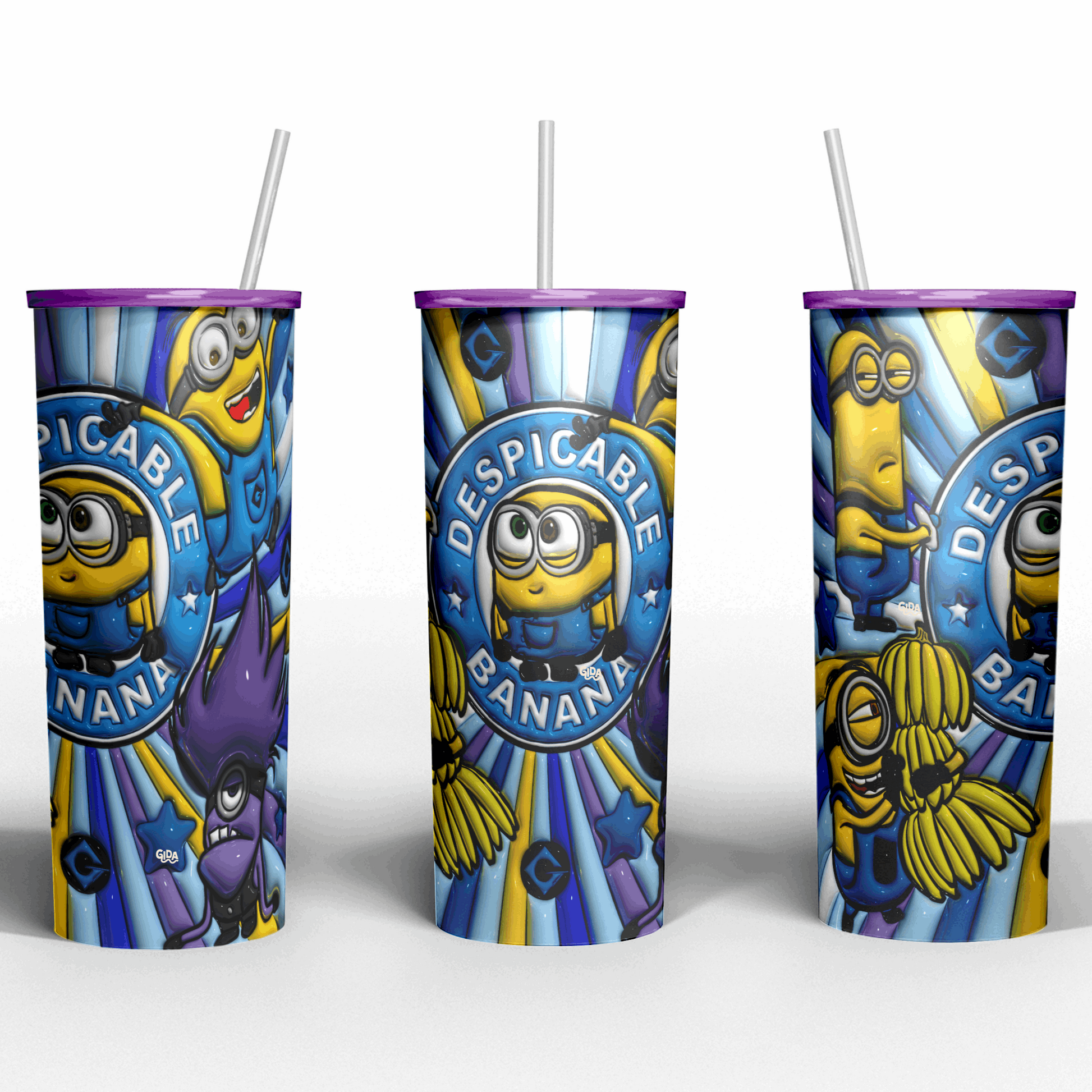 3D - MINION  Straight 20oz Tumbler wrap Vinyl