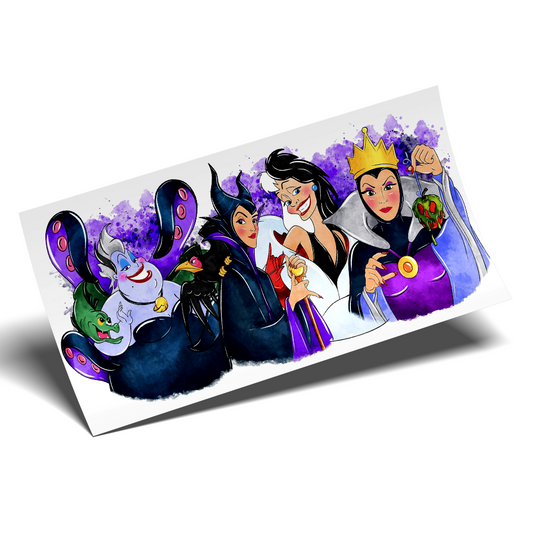 Cup Wrap Sticker UV DTF -  Full Background Villains
