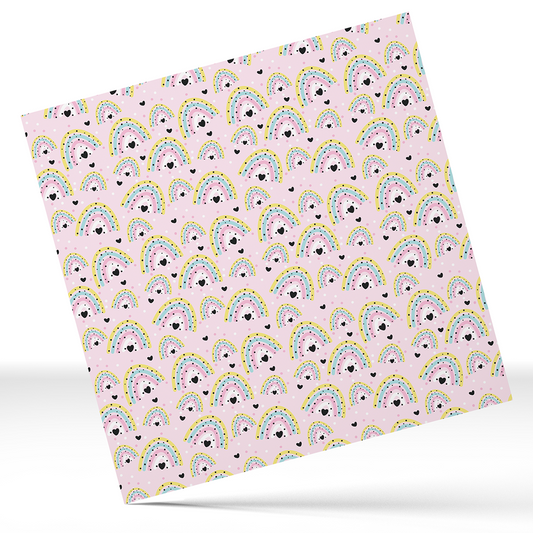 12x12 inches Permanent Patterned Vinyl - Mini Rainbows