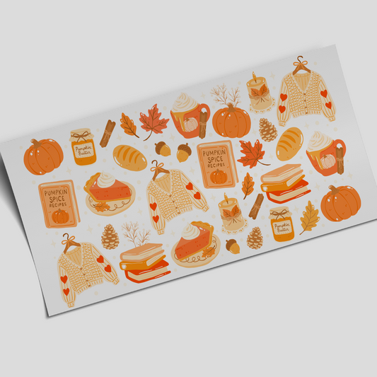 UV DTF -  Thanksgiving -  16oz Libbey cup Wrap