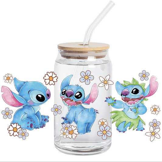 Cup Wrap Stickers UV DTF Wrap -  New WATERCOLOR Hawaii 16oz Libbey cup Wrap