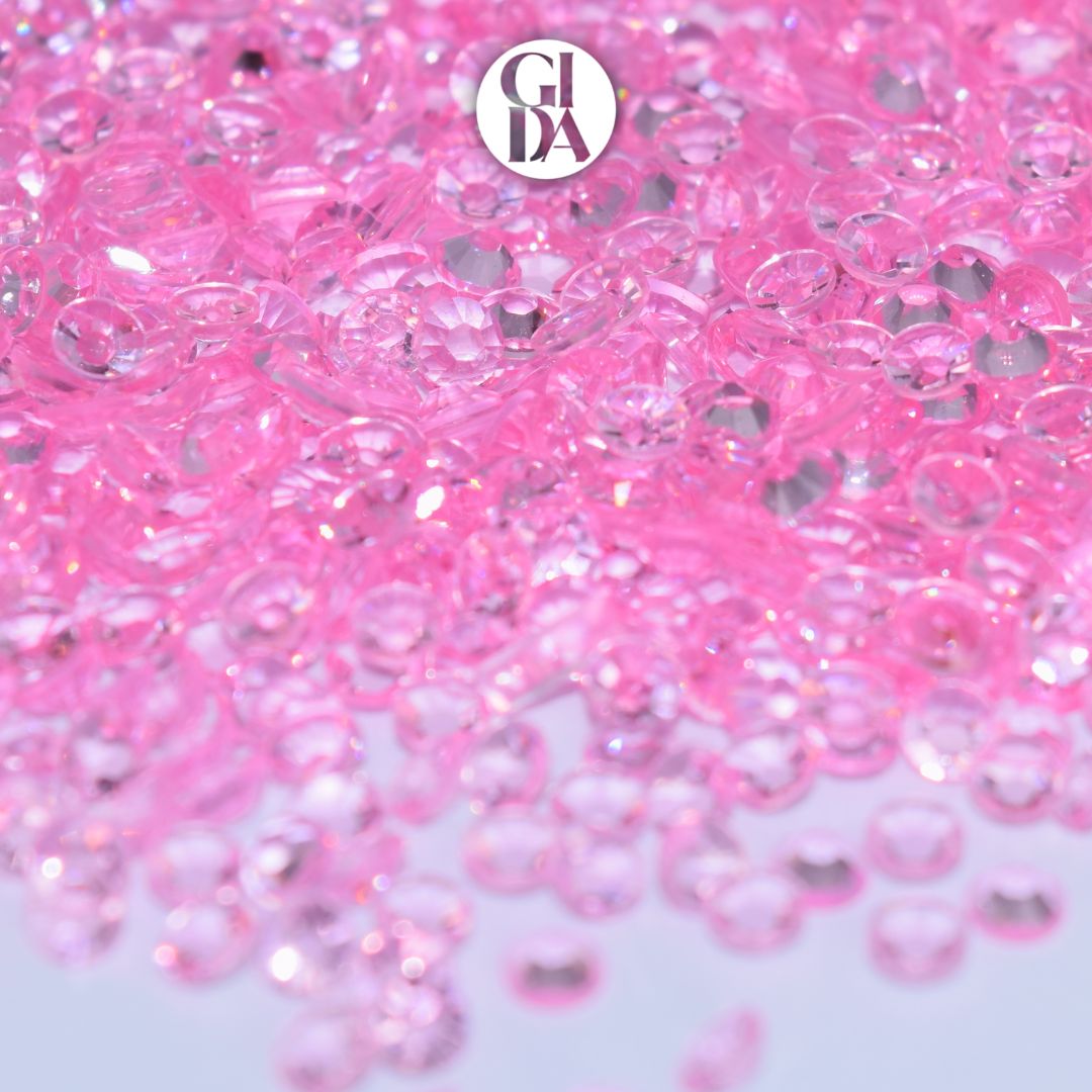 Baby Pink Transparent Flat Back Rhinestones - Bag 1.2 oz / 5.000 pcs - 3mm - GIDA DESIGN 