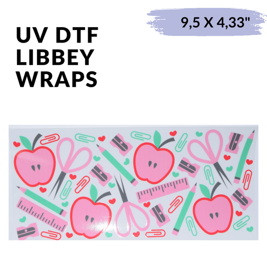 UV DTF Stickers Wraps - Pink Teacher items libbey cup Wrap