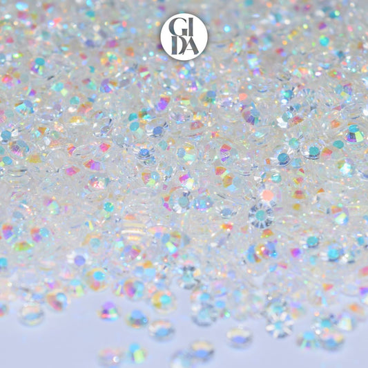 AB Opal Transparent Flat Back Rhinestones - Bag 1.2 oz / 5.000 pcs - 3mm - GIDA DESIGN 