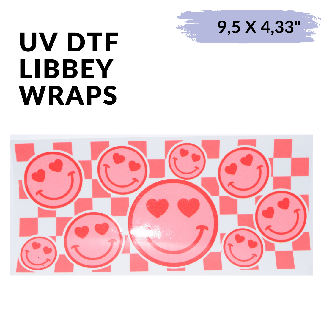 UV DTF - Loving and Happy Faces libbey cup Wrap