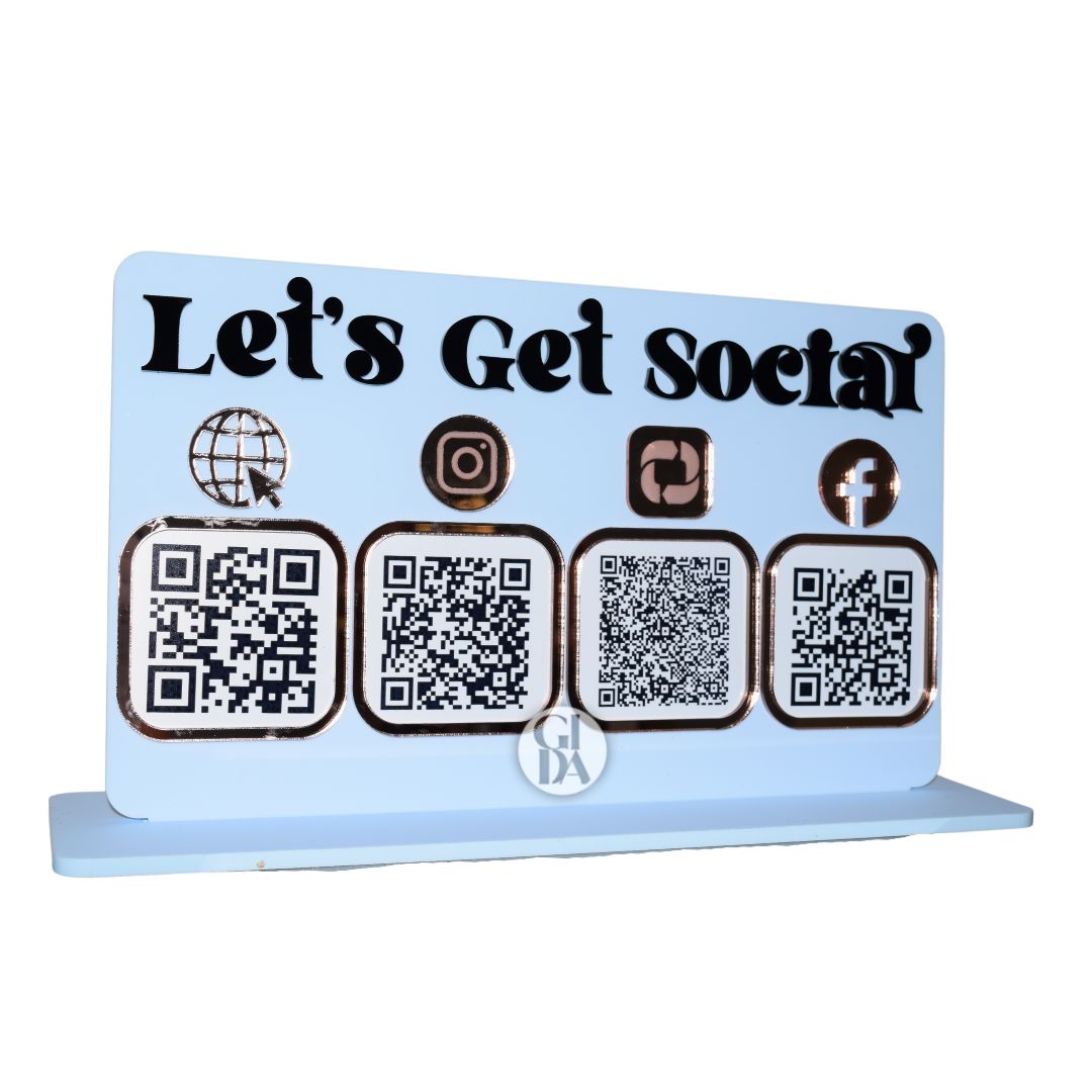 Qr Acrylic Desk Sign 12.4 x  7.6 inches - GIDA DESIGN 