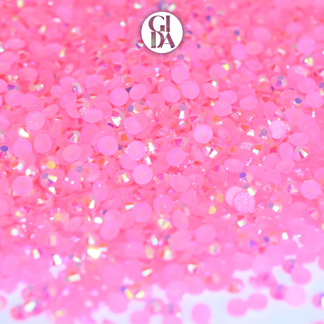 AB Jelly Pink Girl Flat Back Rhinestones - Bag 1.2 oz / 5.000 pcs - 3mm - GIDA DESIGN 