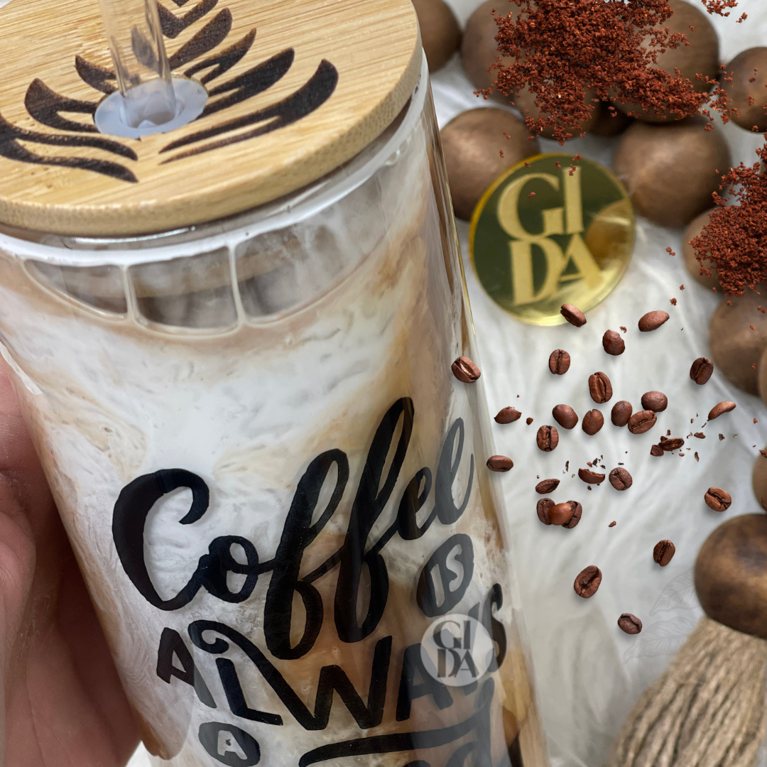 Aprender a realizar Vasos SNOWGLOBES con Tema Cafe! Grabación - Vaso de vidrio tipo Doble pared. - GIDA DESIGN 